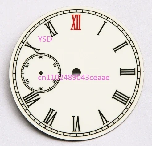 

39mm Enamel Watch Dial - Red 12 Numeral, 9-Sec Track, Watch/Pocket Watch Part