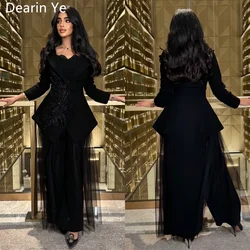 Customized Formal Dress Prom Gown Dearin V-neck Column Ankle Length Skirts Layered Draped Tulle Print Bespoke Occasion Dresses E