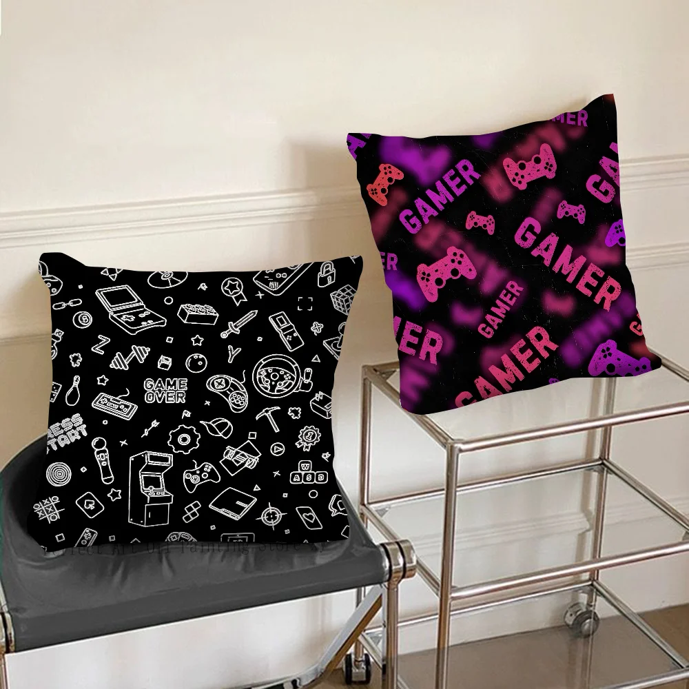 Game Controller Game Console Pillow Case Fashion Square Pillowcase Bedroom Sofa Room Ins Decoration Leisure Cushion Cover 40x40