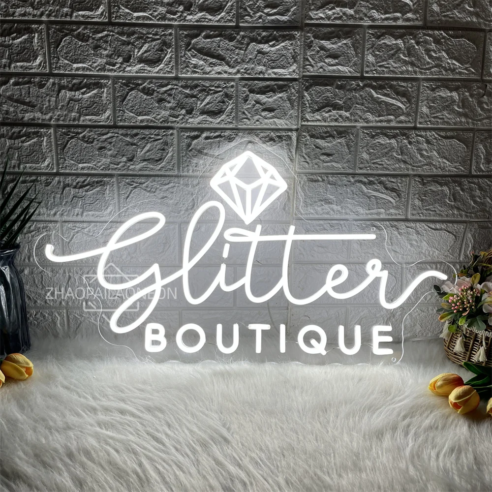 

Блестящий бутик Неоновая вывеска Салон красоты Торговый центр Светодиодный настенный декор Неоновая вывеска Роскошные бутики Украшение магазина Светодиодный бизнес-свет