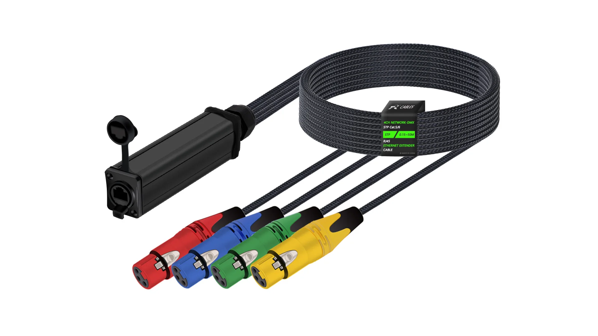 STP RJ45 Cat5/Cat6 auf 4-Kanal-3-Pin-XLR-Ethernet-Extender für Live-Bühne, Klang, Beleuchtung, Audioaufnahmestudio – Detail 8