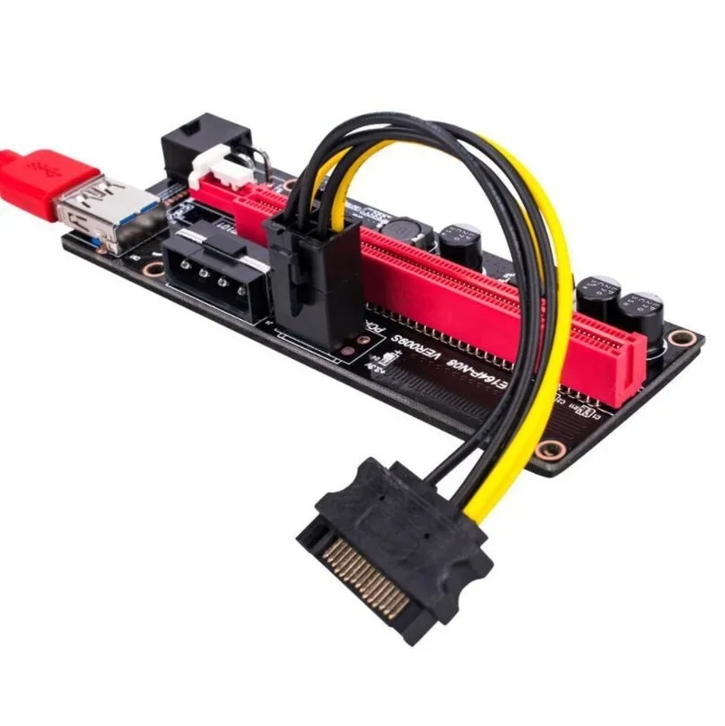 بطاقة مهايئ USB 3.0 PCI-E Riser, VER 009S, Express 1x, 4x, 8x, 16x, موسع Pcie, SATA, 15Pin إلى 6 Pin Power