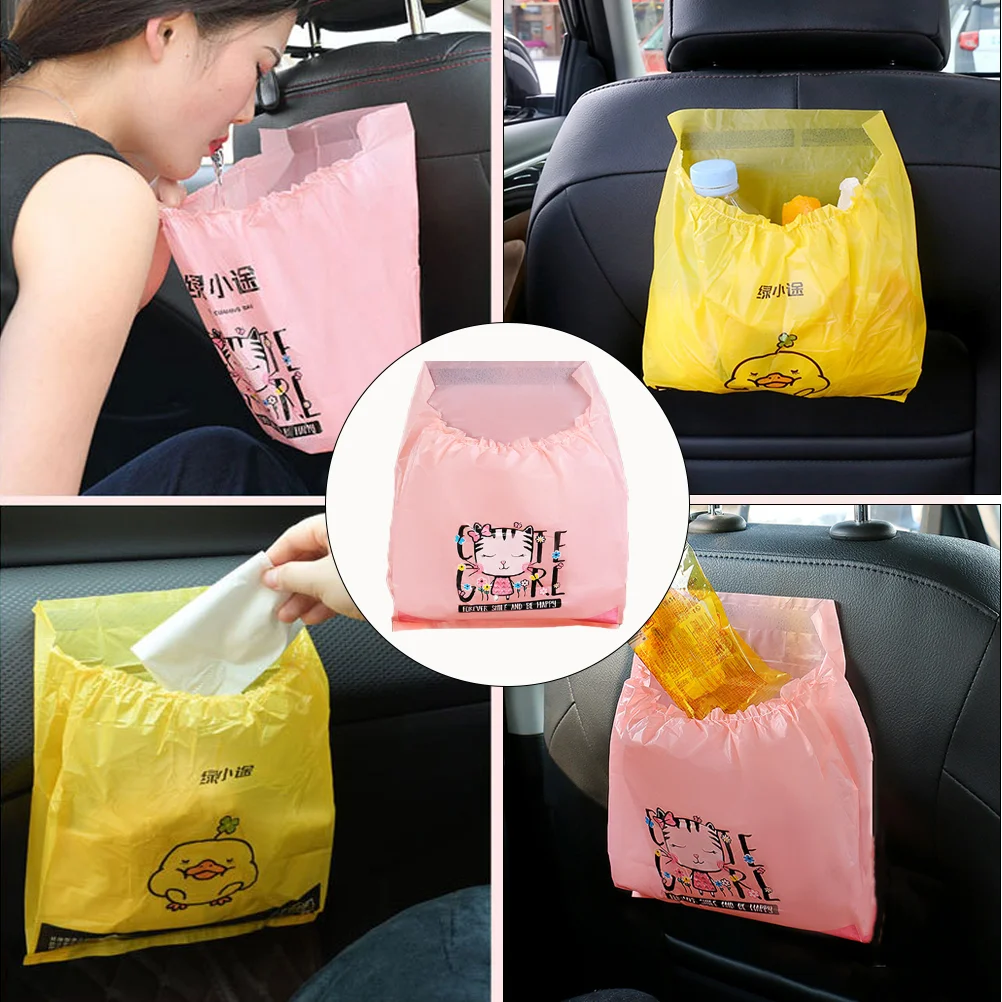 Car Trash Bags Auto Self-Adhesive Garbage Pouches Vehicle Garbage Bags Self-Adhesive Garbage Can Seat Back Storage Bag