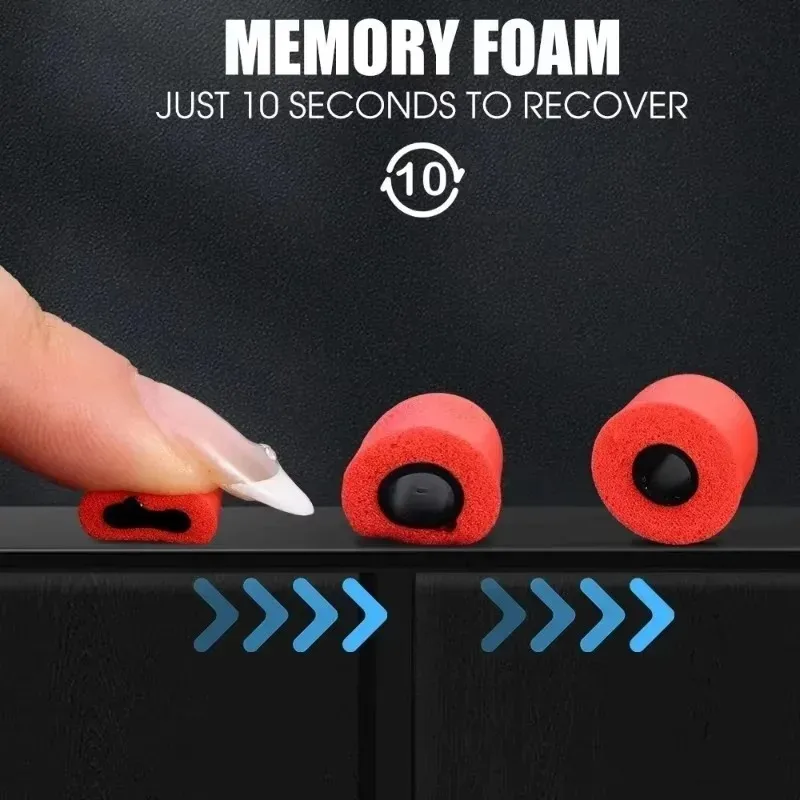 6/1 paia di auricolari in memory foam morbida auricolari per cuffie wireless con cancellazione del rumore auricolari di ricambio tappi per le orecchie 4.5mm
