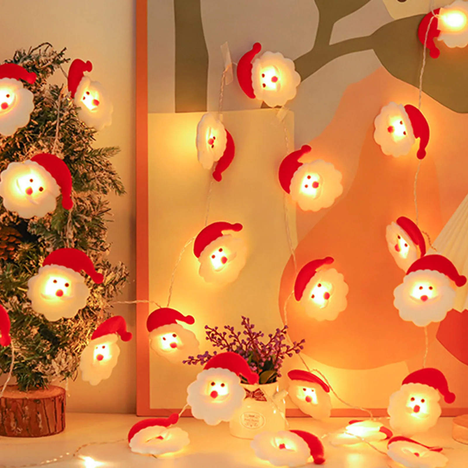 Christmas Cute String Fairy Lights Easy to Use Lovely Plush String Lights for Christmas Tree Decoration