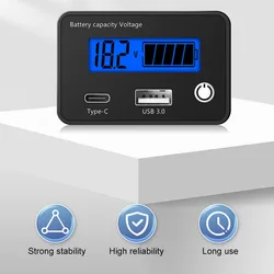 For Lead-acid Lithium LiFe PO4 Battery Capacity Indicator Electricity Voltage Meter LCD Digital Universal 12V/24V