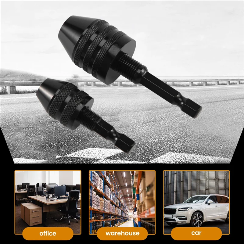 

AB34-2Pcs Hex Shank Keyless Drill Chuck, Screwdriver Converter Drill Adapter Quick Change Drill Bits Tool(0.6-8Mm, 0.3-3.6Mm)