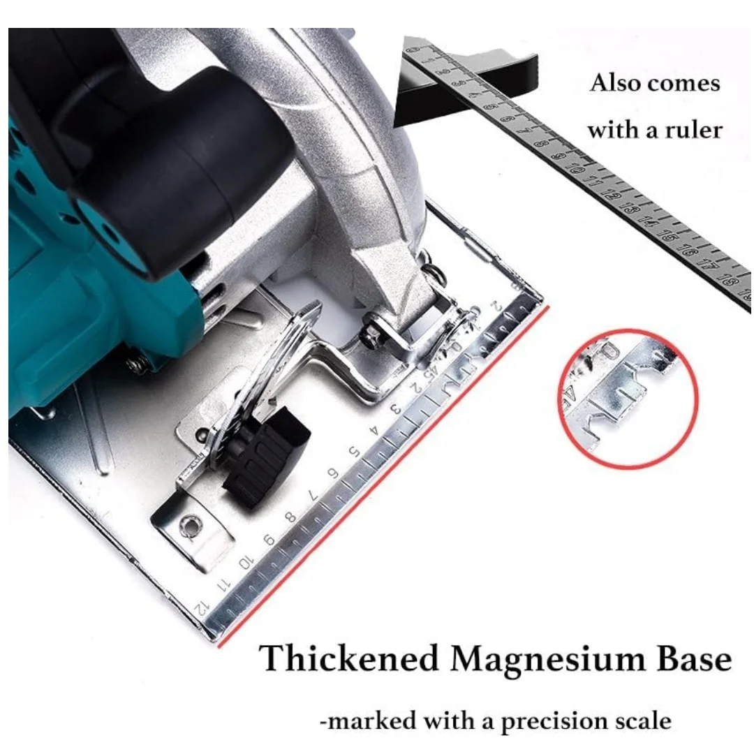 5In Cordless Circular Saw Brushless Motor Compact Wood Circular Saw intended for Charging Battery 6500RPM Power Cutting Tool