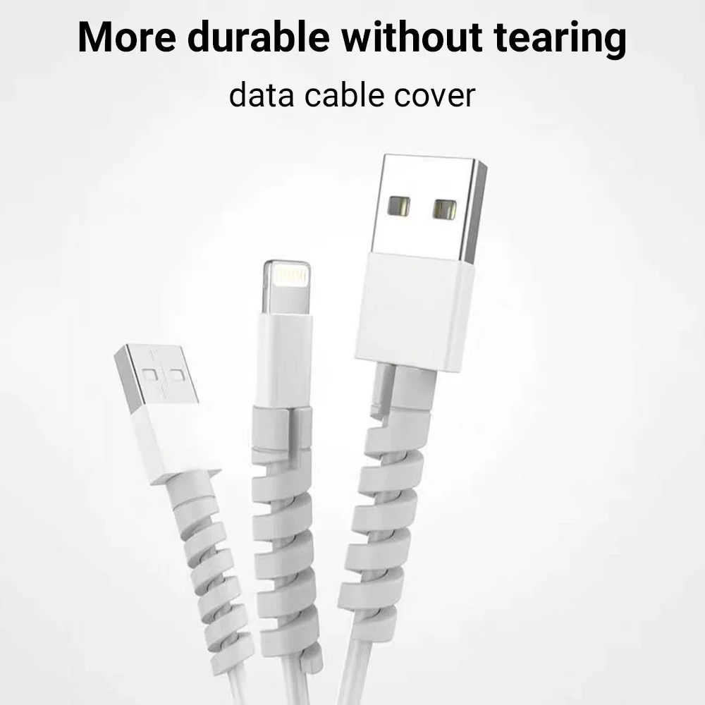 5pcs Charging Cable Protector Universal Silicone Data Cable Spiral Winder Wire Cord Cable Organizer for Iphone Type C Usb