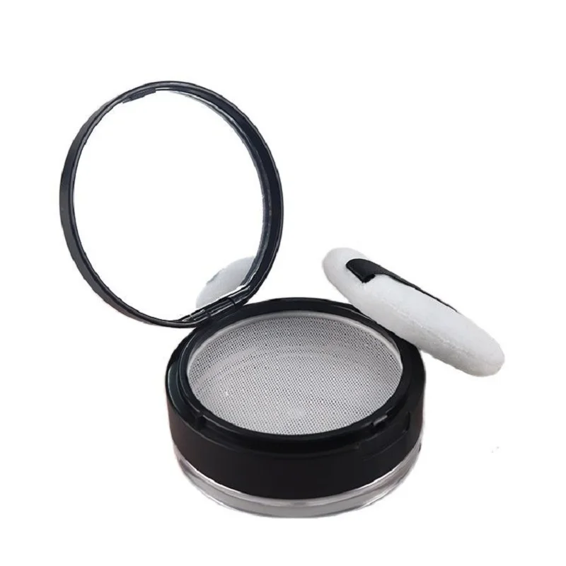 10G Loose Powder Sifter Container Matte Pink Black Cosmetic Face Powder Pot Highlighter Makeup Loose Powder Jar with Sieve 10pcs