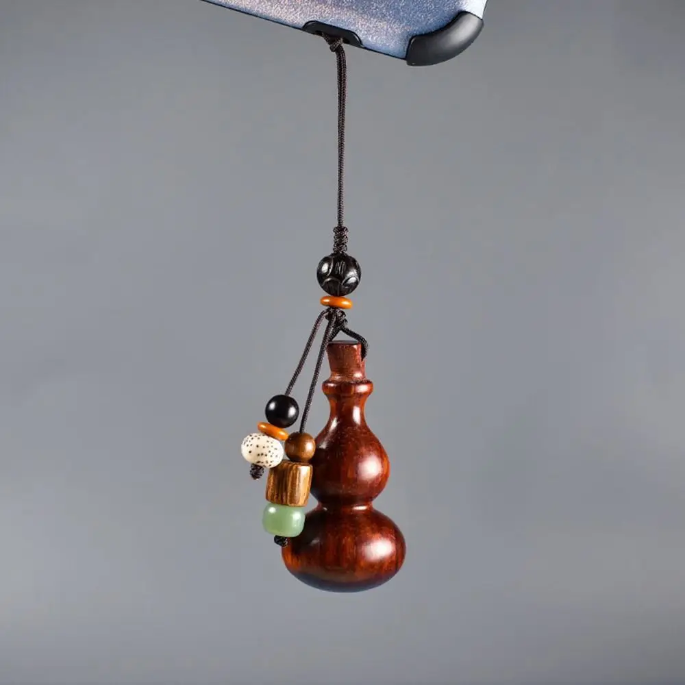 Phone Strap Bead Wooden Hang Rope Bag Pendant Car Pendent Gourd Keychain Mobile Phone Lanyard Phone Accessories Car Keychain