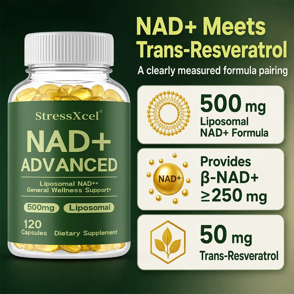 Liposomal NAD+supplement 500mg for Maximum Energy Absorption and DNA Repair To Prevent Aging