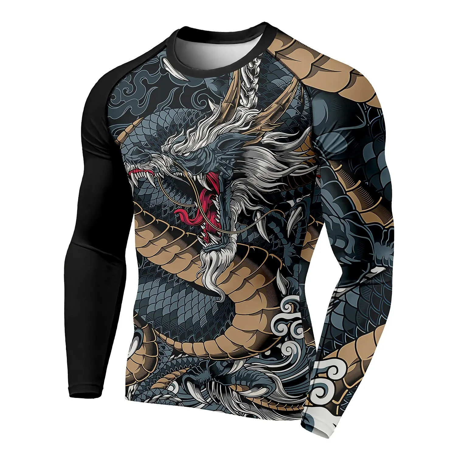 

Men's Long Sleeve T-shirt 3D Printed Dragon Pattern 3D Printing Autumn Crew Neck T-Shirt Casual Oversized Pullover Fashion Tops