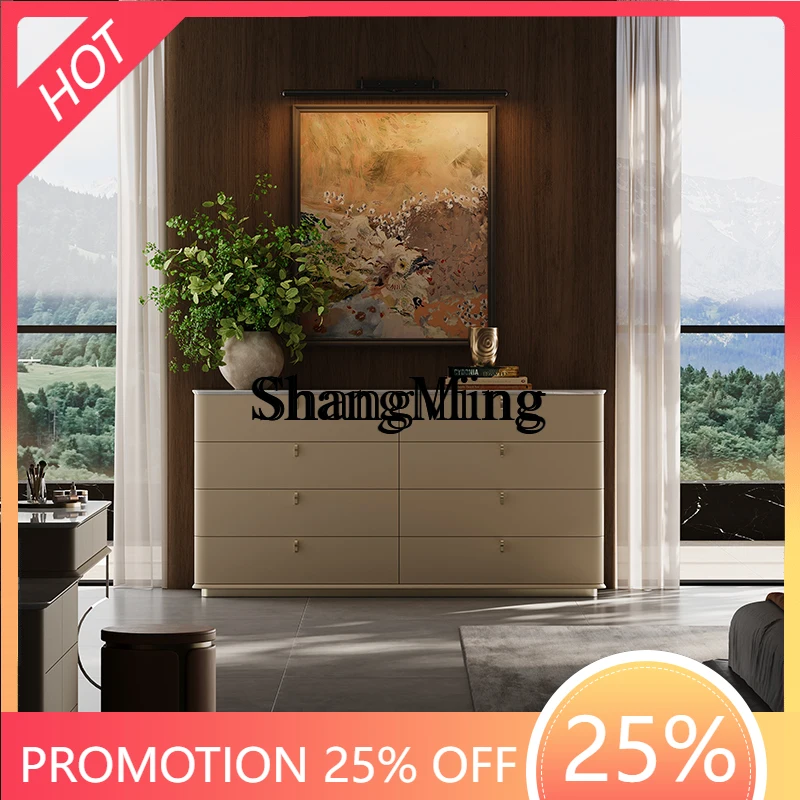 

Элитный комод для гостиной из натурального мрамора в стиле SM, современный, простой, со встроенным хранилищем.