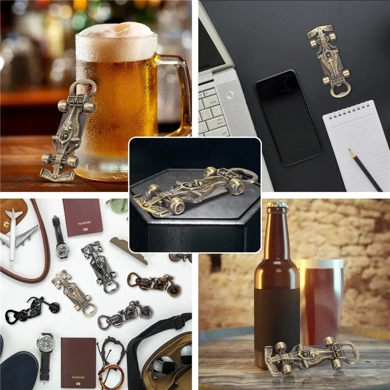 Apribottiglie per birra in metallo fresco, design per auto da corsa, apribottiglie per bevande al soda, per feste, bar, cucina, ristorante, cavatappi per matrimoni, set regalo