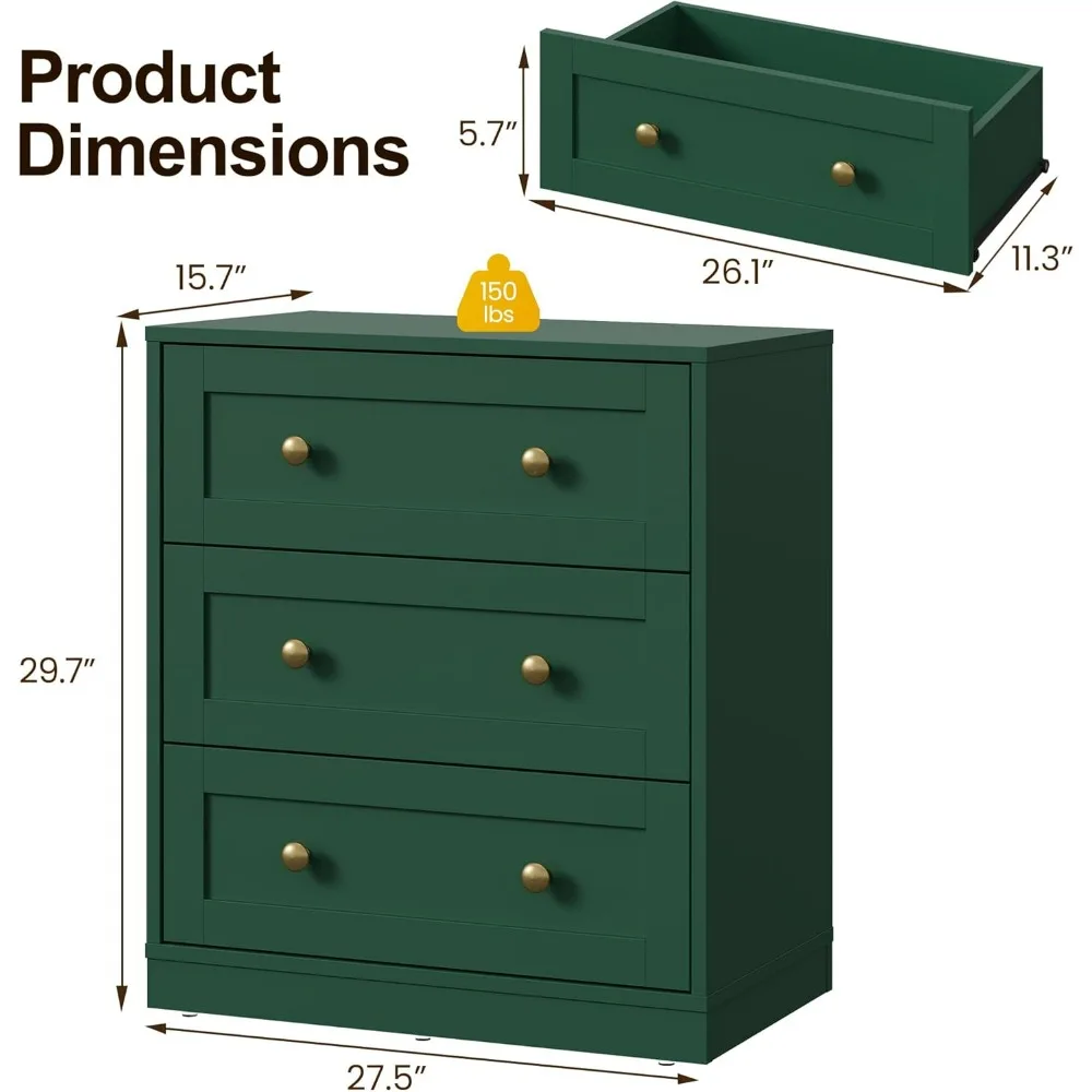 زوج من طاولات النوم الخشبية الكبيرة مع 3 أدراج، وطاولات جانبية حديثة تتميز بمقابض مستديرة ذهبية