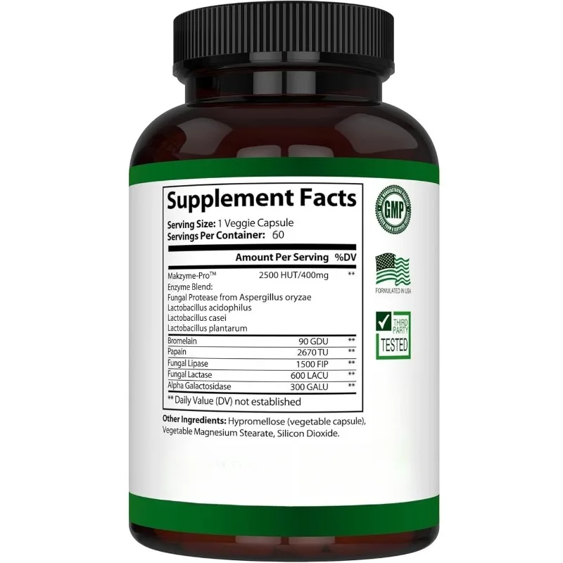 Probiotic Digestive Enzyme Multi Enzyme Nutritional Supplement - Digestive Health Support 60 Capsules