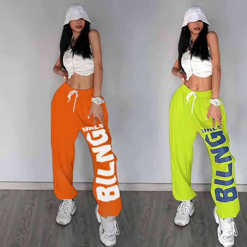 2026 Amerikanische Retro-Hose mit Buchstabenprint für Damen/Kinder – Neue Sport-Hip-Hop-Trend-Freizeithose für Tanz und Jazz-Auftritte, lockere Passform – Detail 10