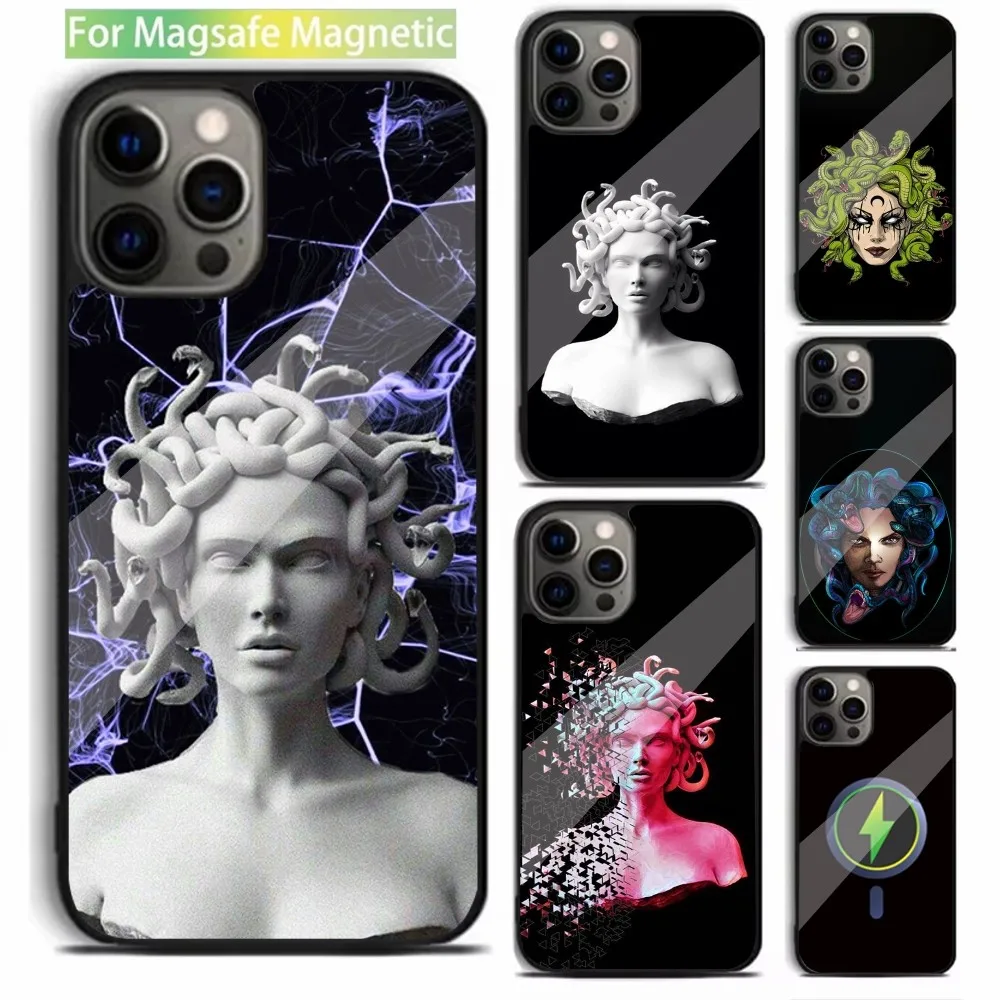 Ancient Greek Mythology Medusa Phone Case For iPhone 15,14,13,12,11,Plus,Pro,Max Mini Magsafe Magnetic Wireless Charging