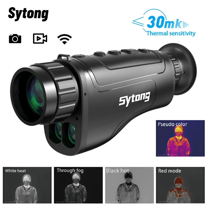 Sytong GS Handheld Thermal Imaging Monocular Built-in 1000M Laser Rangefinder WIFI,IP65,Hotspot Tracking Hunting Thermal Vision