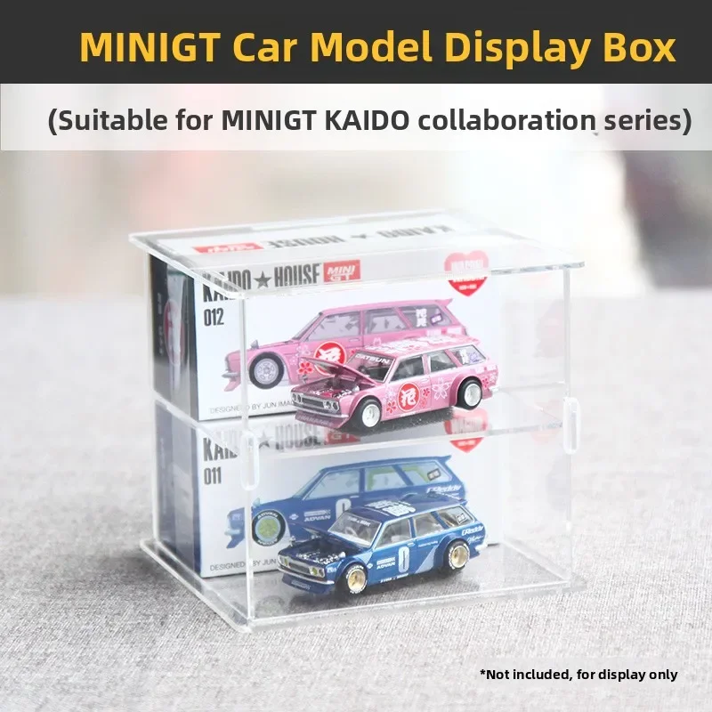 Double Layer Acrylic GT Model Car Box with Door Opening Feature Suitable for KAIDOHOUSE Brand Collectible Vehicle Models