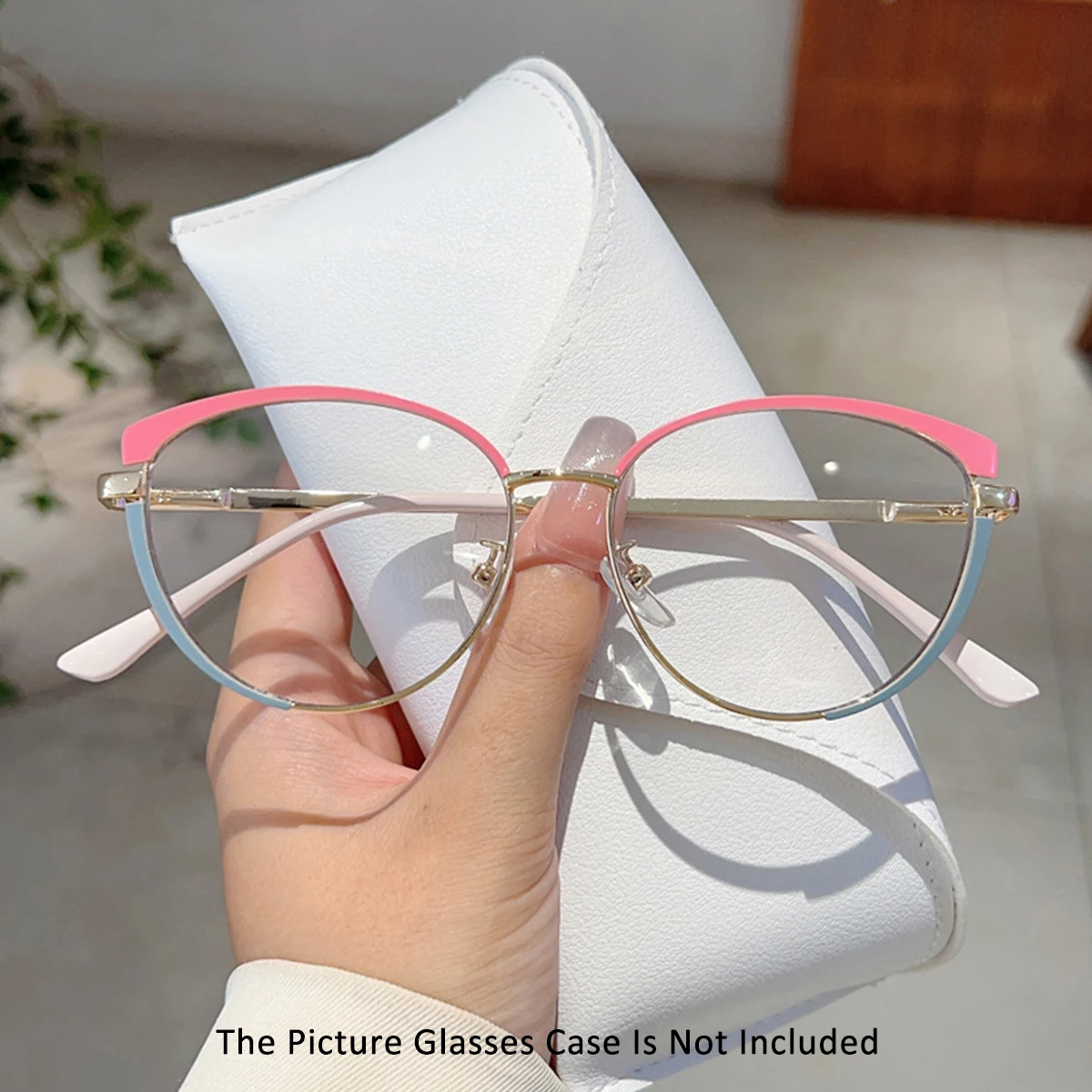 Occhiali da sole cat eye fotocromatici per donna Montatura in metallo Lenti trasparenti Occhiali da donna semplici alla moda per esterni