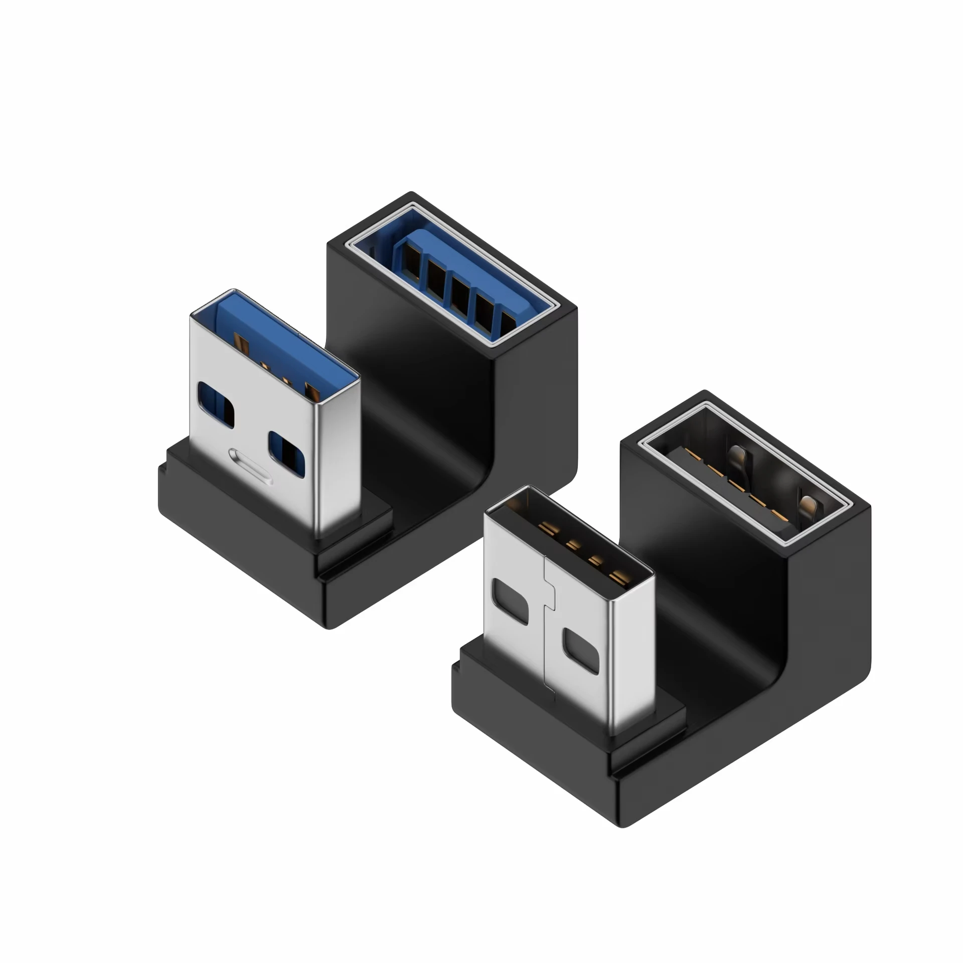90 Grad USB 3.0 Stecker auf Buchse rechtwinkliger Verlängerungsadapter USB-Upward-Winkeladapter 10 Gbit/s für Laptop-PC-Anschluss Konvertieren