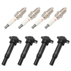 4 Pcs Ignition Coil Pack and Spark Plugs Kit For 1.8 2.0 L4 Hyundai Elantra GT Tucson, Kia Soul Forte Forte5 2012 -2020 UF651