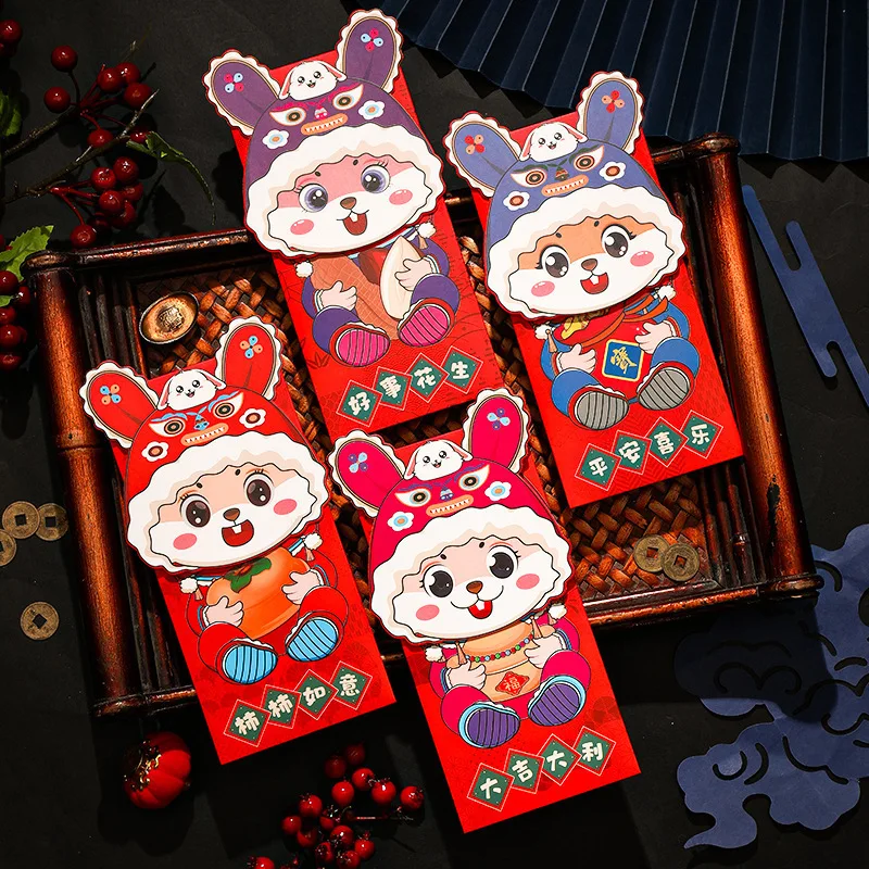 2023 New Year Chinese Red Envelopes Cute Rabbit Lucky Money Envelopes 36 Designs Lunar New Year Cartoon Patterns Red Packets Zod