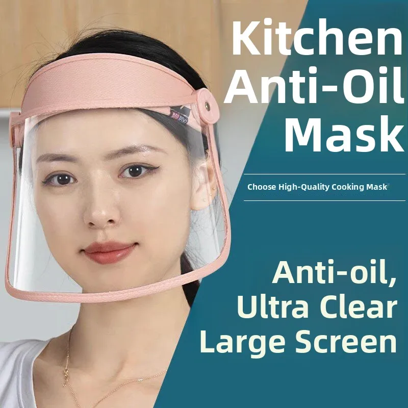 

Kitchen Oil-Proof Transparent Mask Women's Cooking Face Shield Anti-Flare Fry Cooking Smoke Splatter Protection Home Use