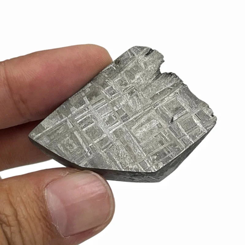 Natural Gibeon Iron Meteorite Slab With Etched Widmanstatten Pattern Polished Surface Space Mineral Collectible Gift TC811