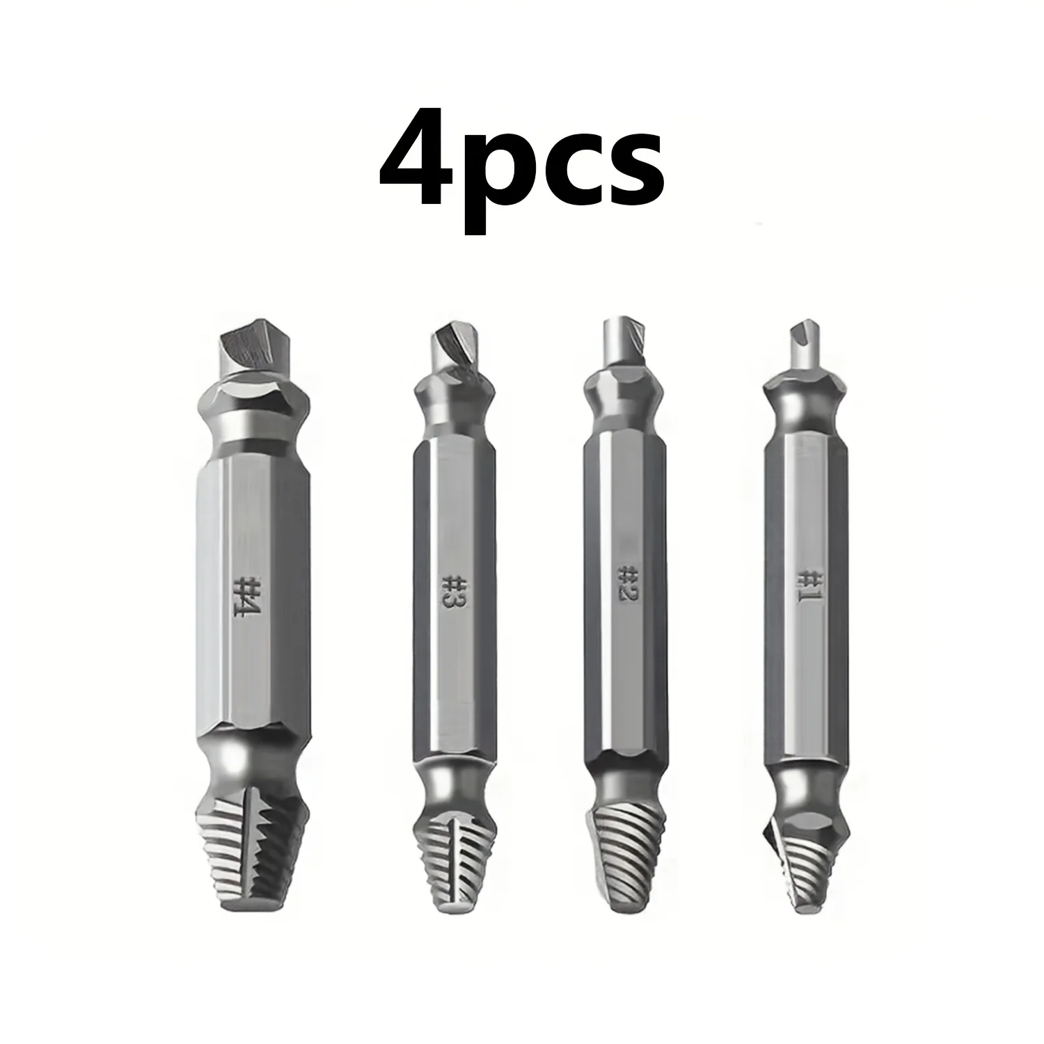 Extractor Remover Drill Bit Set - 4 Standard Sizes, High Hardness & Strong Torque, Easy to Use with Electric Drill