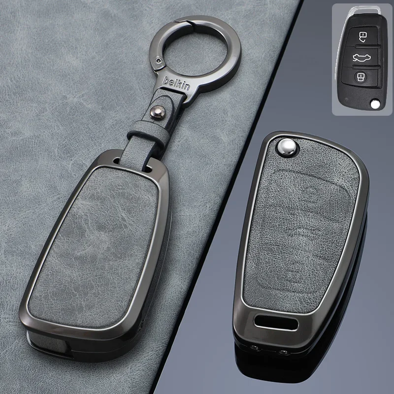 

Zinc Alloy Car Key Case Cover Fob for Audi C5 C6 R8 A1 A3 A4 A5 A6 A7 Q3 Q5 Q7 S6 B6 B7 B8 8P 8V 8L TT RS RS3 S3 Folding Remote