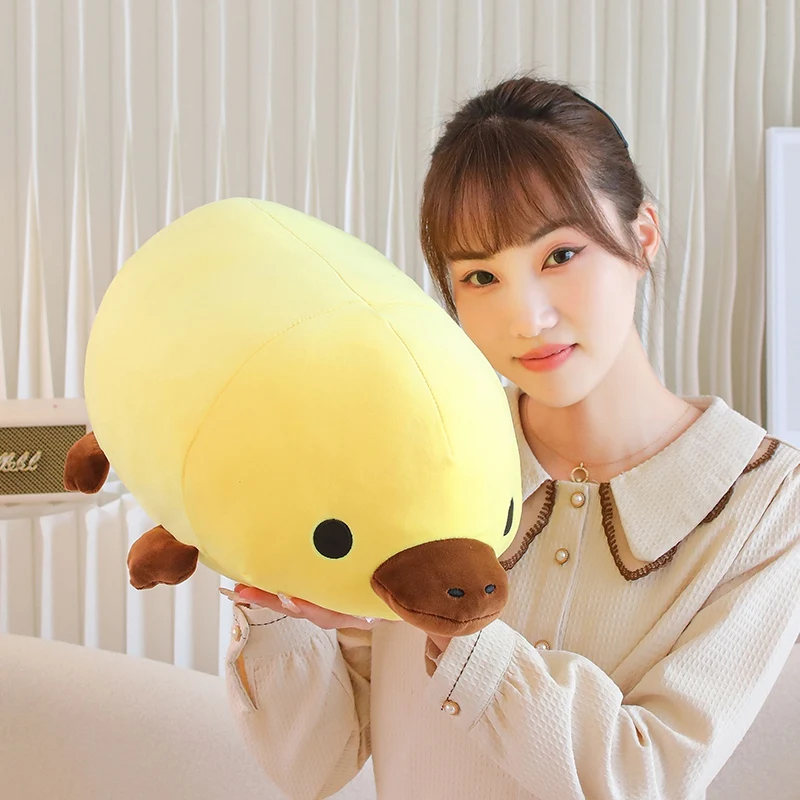 45/55cm Cartoon Lying Duck Plush Toy Stuffed Soft Animal Throw Pillow Sofa Cushion Baby Sleeping Companion Doll Girlfriend Gifts