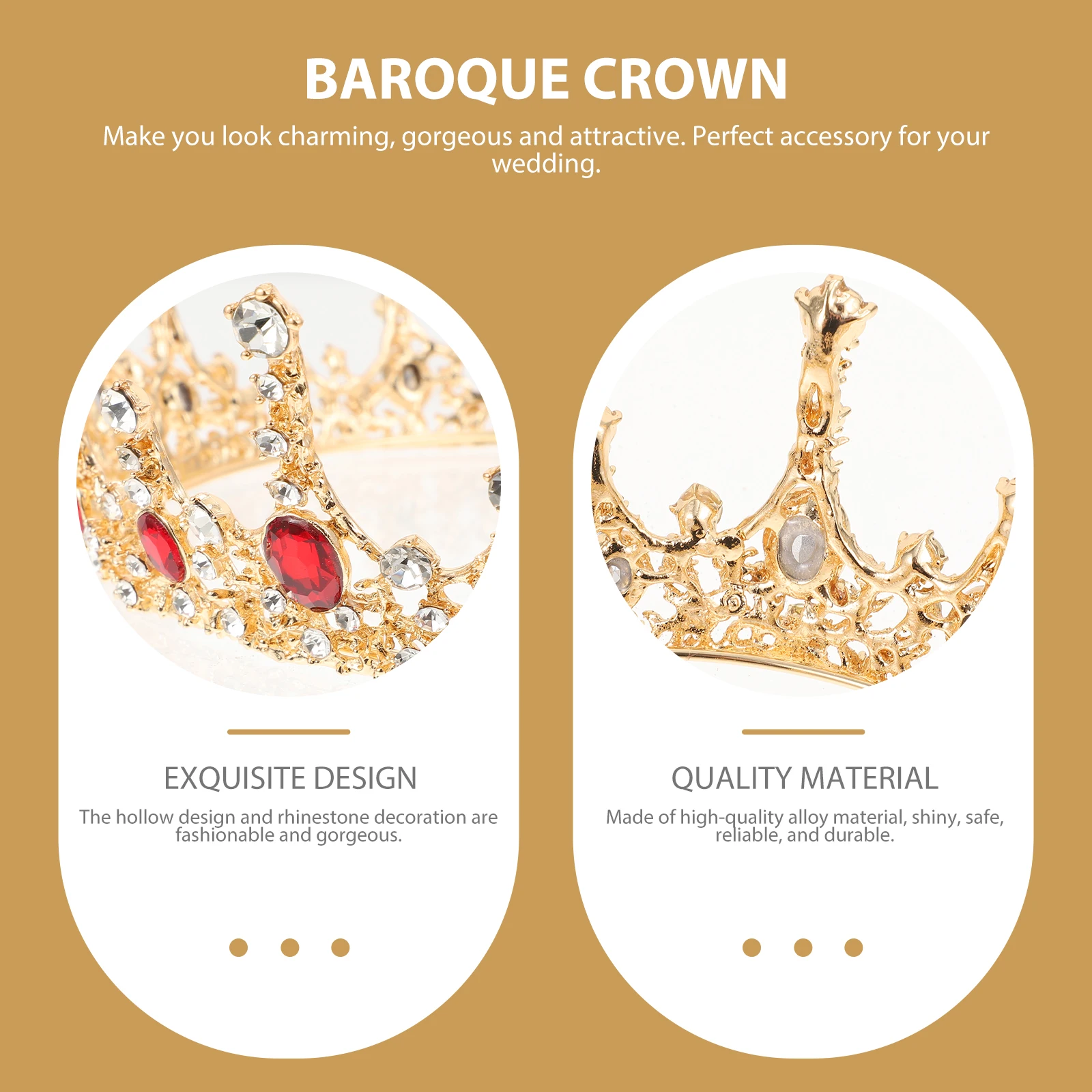 

Crystal Crown Bridal Wedding Hair Decor Elegant Baroque Style Tiara Women Accessories Prom Party Gifts Bride Headpiece