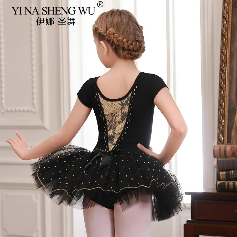 Robe Tutu de danse de Ballet pour filles, manches courtes/longues, en Tulle, avec nœud papillon, pour patins, gymnastique, noël, fête d'anniversaire, justaucorps rose