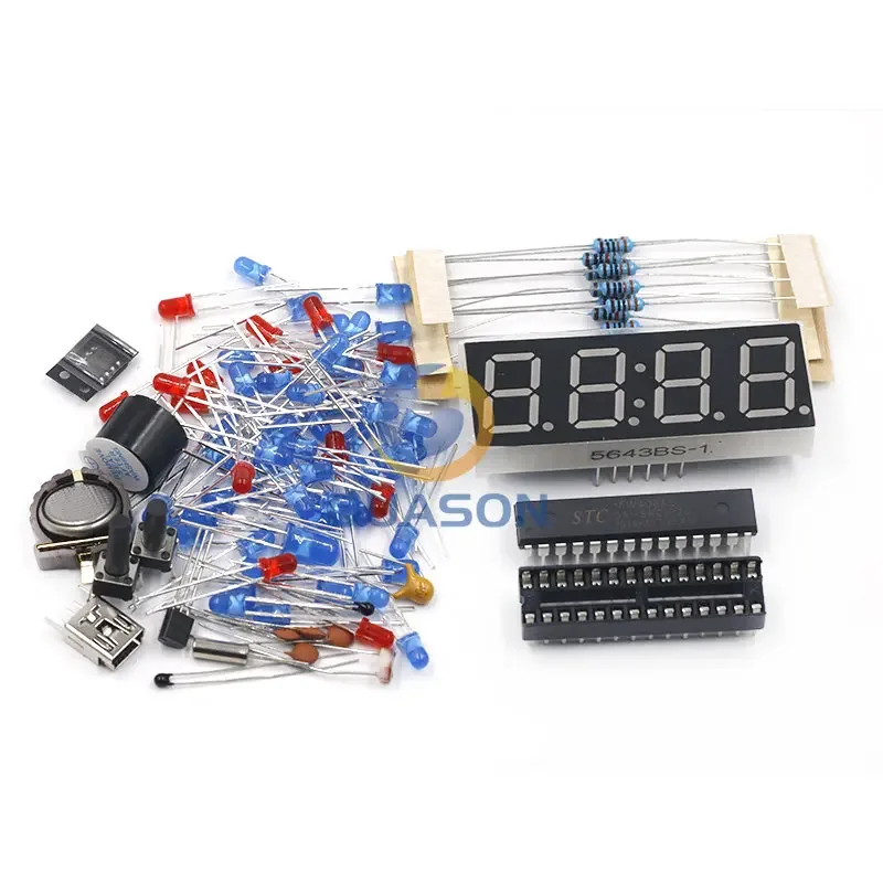 Free Shipping DS1302 Rotating LED Display Alarm Electronic Clock Module DIY KIT LED Temperature Display for arduino