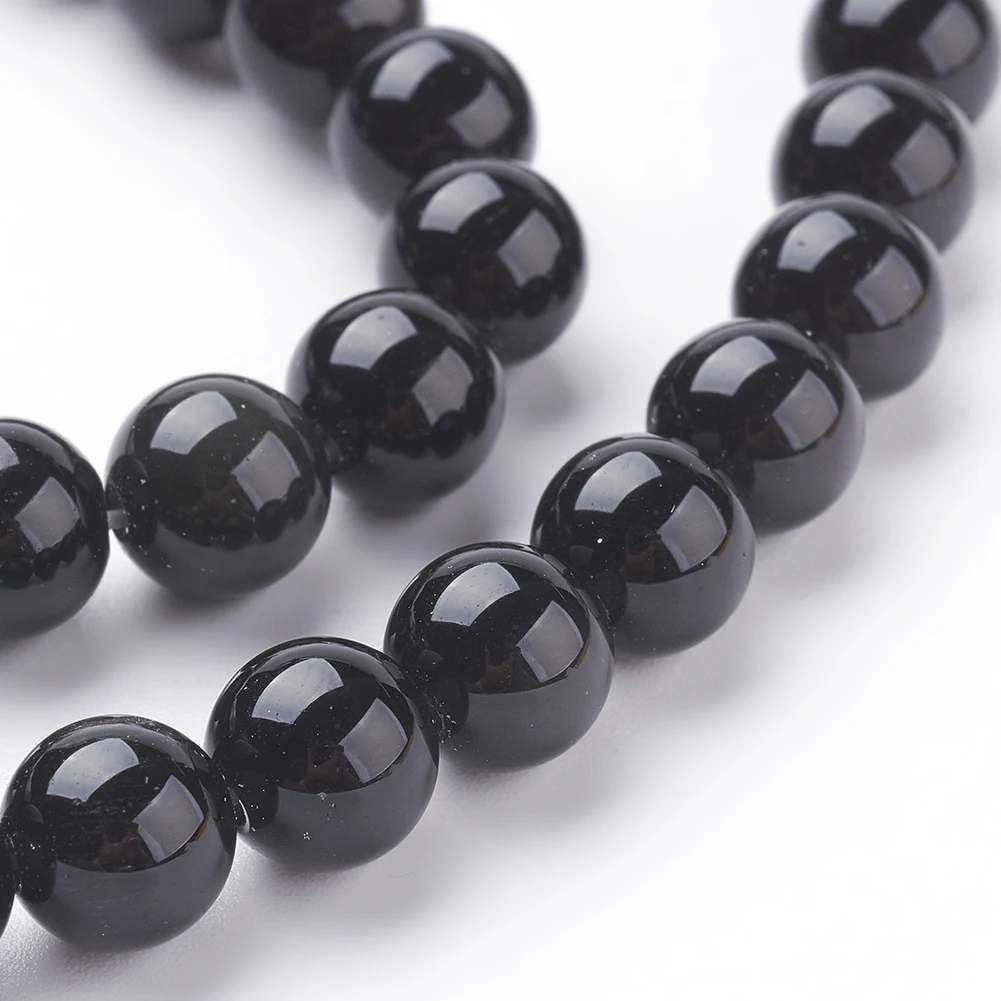 5 Strands 8mm Round Grade AA Natural Obsidian Beads Strands