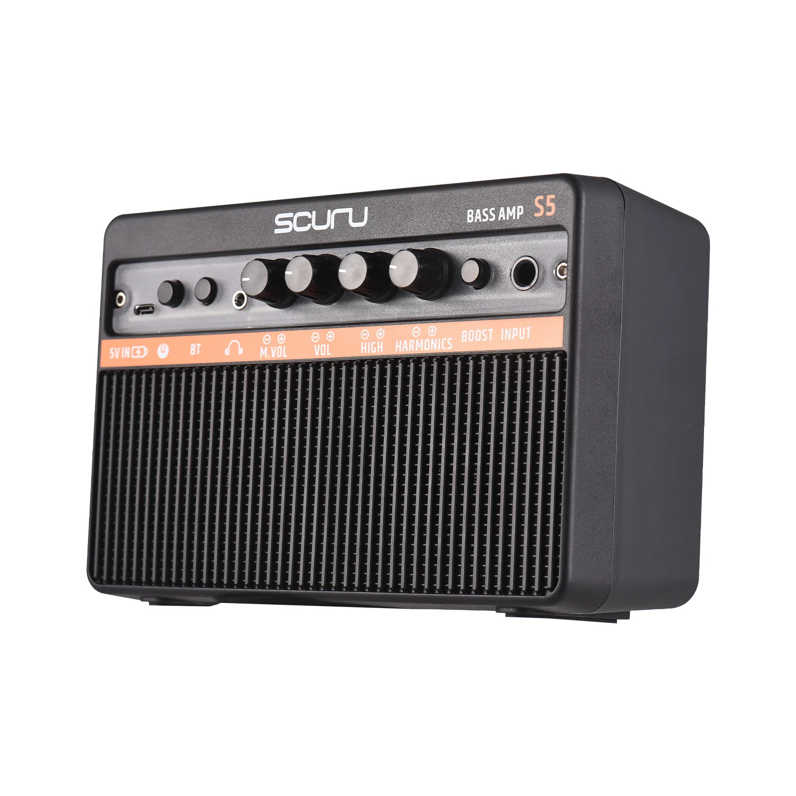 

20W Portable Bass Guitar Practice Speaker Amp Rechargeable Amplifier Supports BT/Headphone Connection Built-in Boost Effect