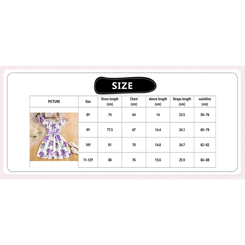 Kids Dress For Girls 8-12 Years Summer Purple Print Halter Dress Korean Elegant Fashion Graduation Birthday Party Girls Dress