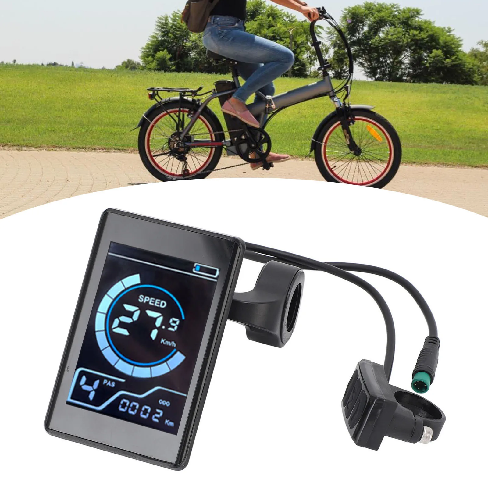 

LCD Control Panel Easy Installation Electric Cycling Meter Color Screen Design with 2 Cards for Bicycles and Scooters