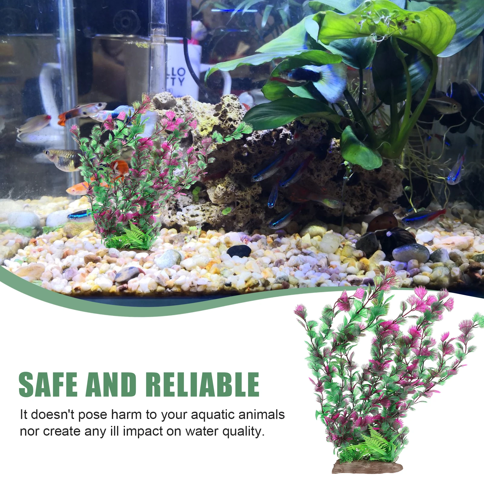 

Artificial Aquarium Grass Natural Style Fish Hiding Place Plastic Water Plant for Home Aquarium Landscape Decoration