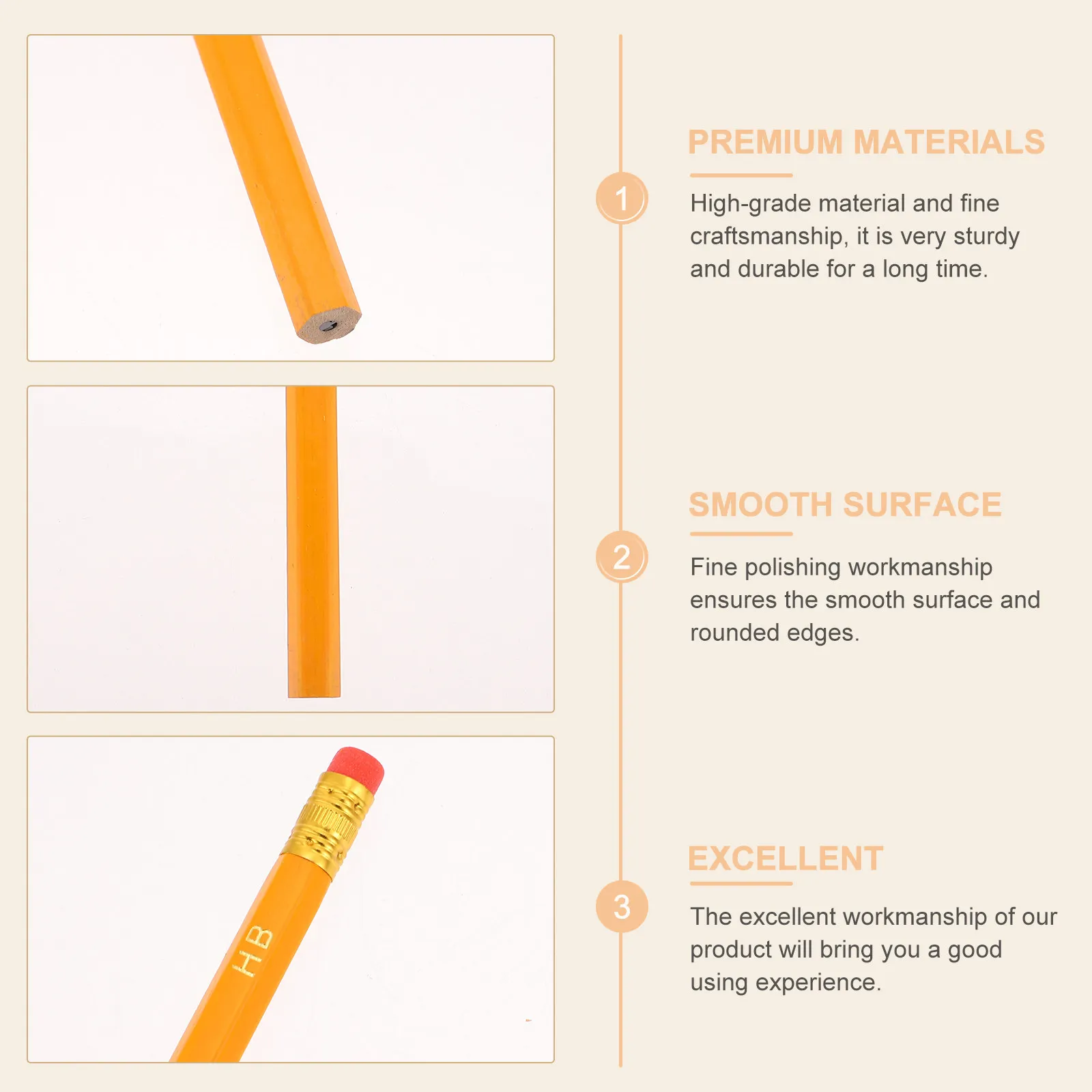 30Pcs Portable Yellow Pencils Fine Craftsmanship Draw Pencil For School Writing Supplies Student Students