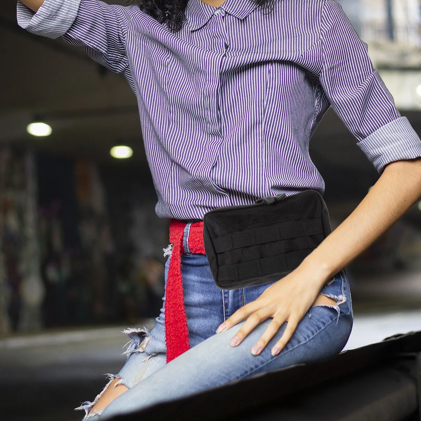 

Outdoor Sports Tool Storage Belt Pouch 1000d Nylon Lightweight Hiking Waist Bag Black Men Fanny Pack Medicine First Aid Travel