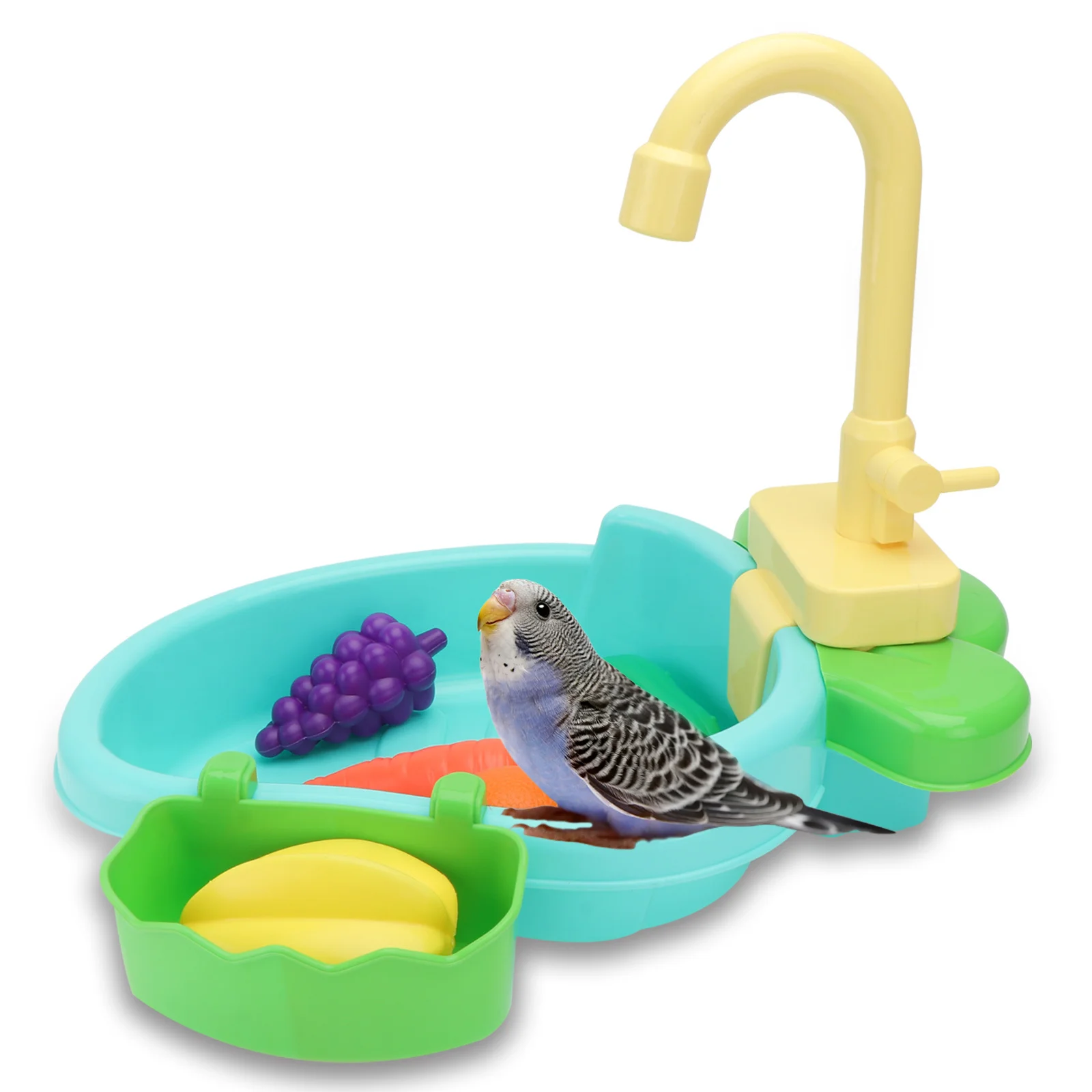 

1Set Bird Bathing Basin Large Parrot Bathing Tub Bright Color Creative Shape Comfortable Pet Shower Pot Moisturizing Skin