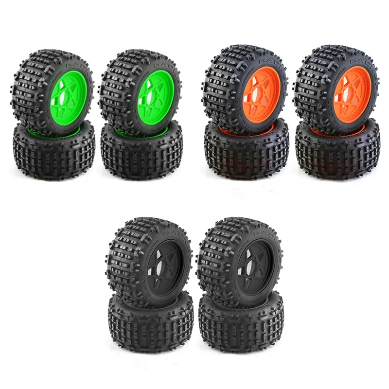 CYGJ-4Pc 152Mm 1/8 1/10 For Monster Truck Tire With 12Mm 14Mm 17Mm Wheel Hex For TRAXXAS Sledge E-Revo ARRMA KRATON Outcast,2