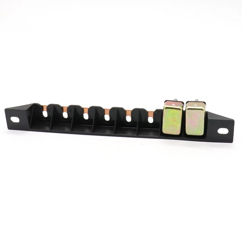 

E5 8-Slot Circuit Breaker Mounting Bracket Copper Busbar Set for Truck Yacht RV Power System (Black)