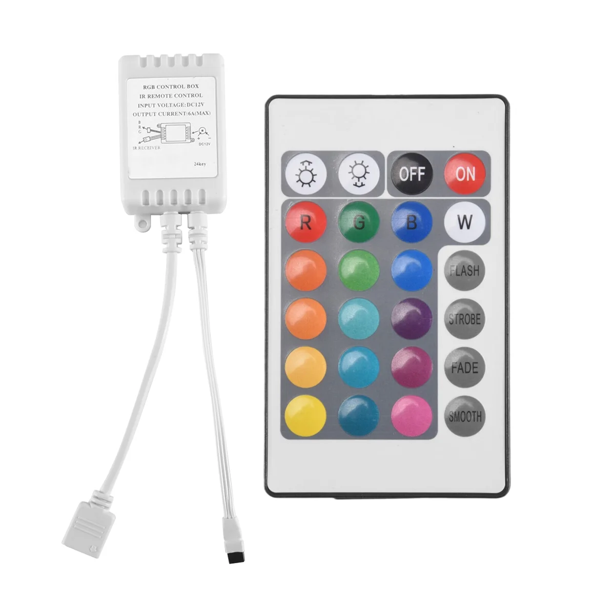 Control remoto de 24 teclas + controlador LED DC12V Caja de control RGB_BSH