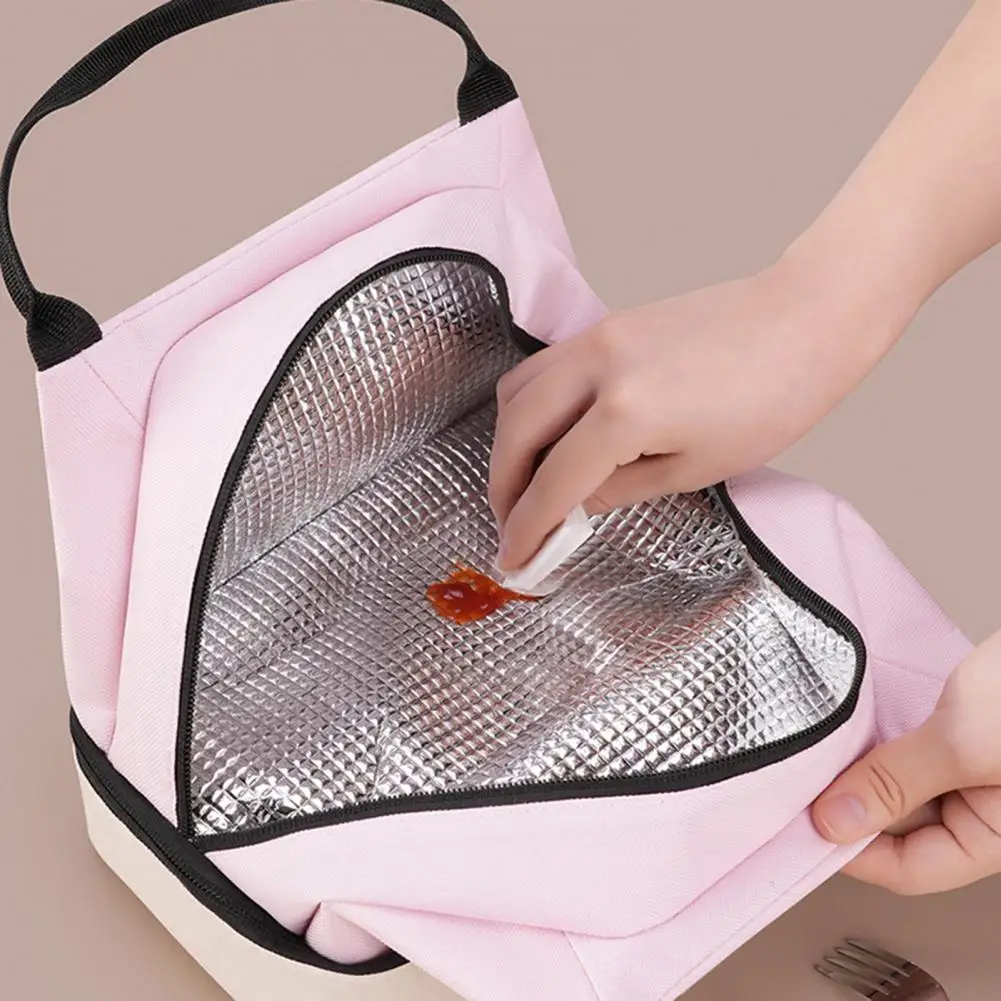 Food Packaging Lunch Bag Capacity Double Deck Thermal Insulation Lunch Bag for Commuting Travel Picnic Leakproof Cooler Tote