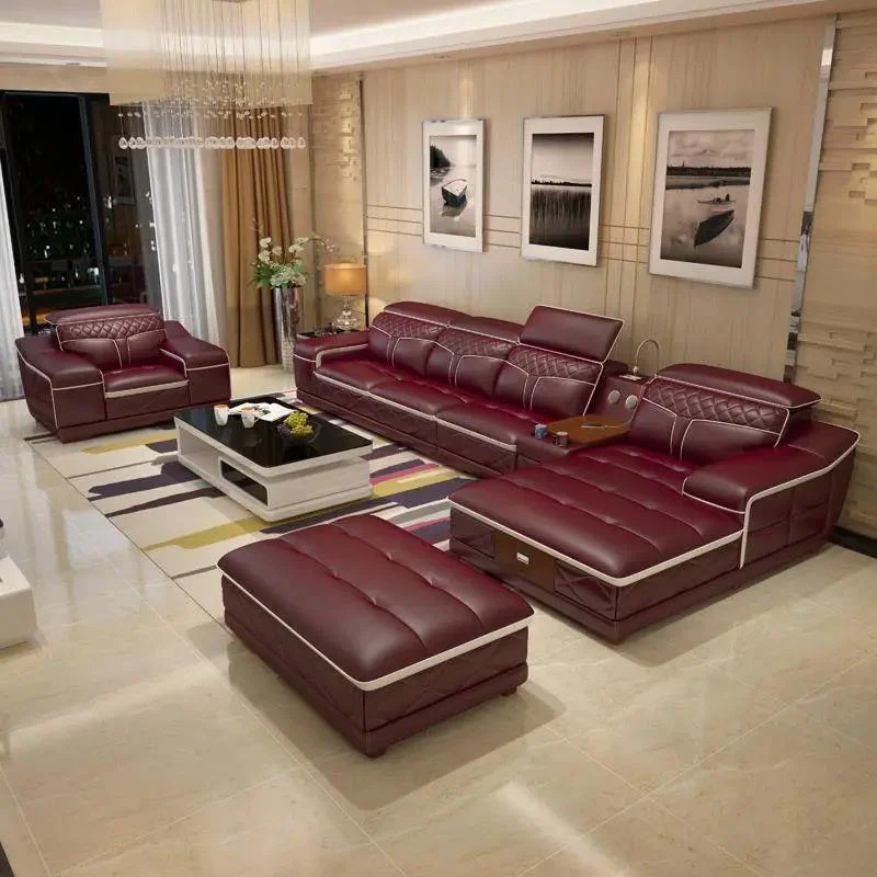 #High-End Modern Fabric U-Shape Corner Sofa Set Years Warranty High Density Sponge Microfiber Leather for Living Room Villa Hall